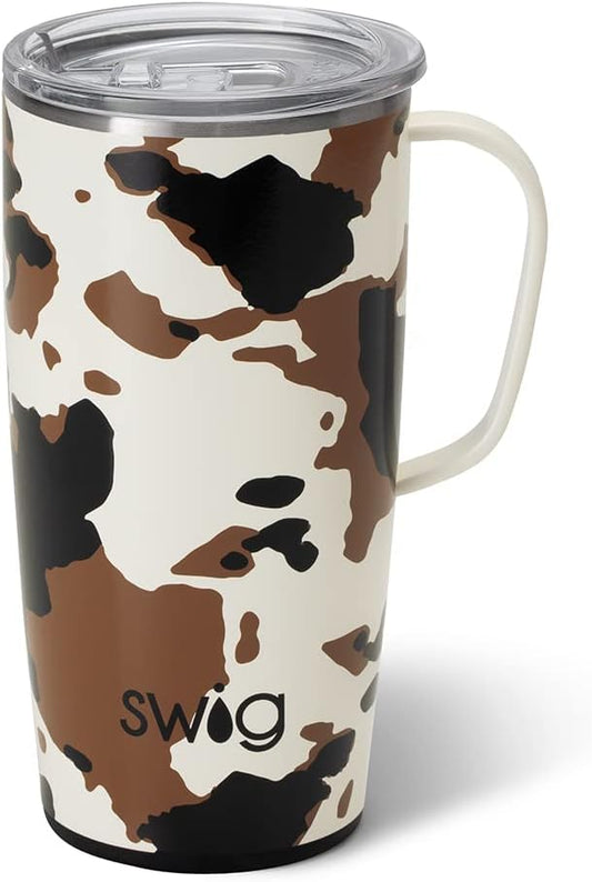 Swig Life 22oz Travel Mug, Insulated Tumbler with Handle and Lid, Cup Holder Friendly, Dishwasher Safe, Stainless Steel, Travel Coffee Cup, Insulated Mug with Lid (Hayride)