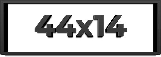 44x14 Shadow Box Black Solid Wood Display Frame with White Acid-Free Backing UV Acrylic & Hanging Hardware - with 3/4" Usable Depth
