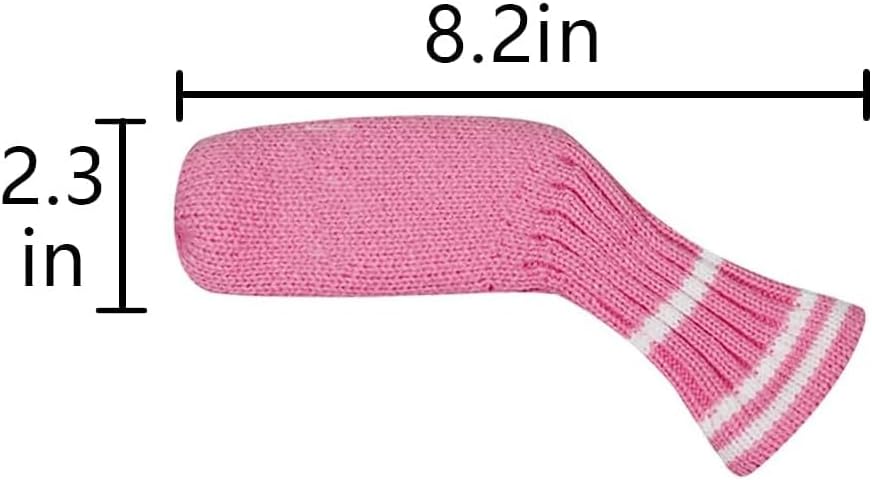 Scott Edward 1/7/10 Pcs Knitted Golf Club Head Covers for Irons Wedge Cuteness and Basically Socks Shape Washable Golf Club Head Protector on Classic Stripes Style，Double Sided Customization