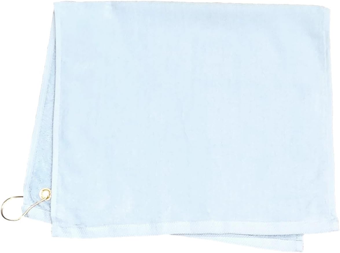 Cotton Golf Bag Towel with Clip (Sky Blue)