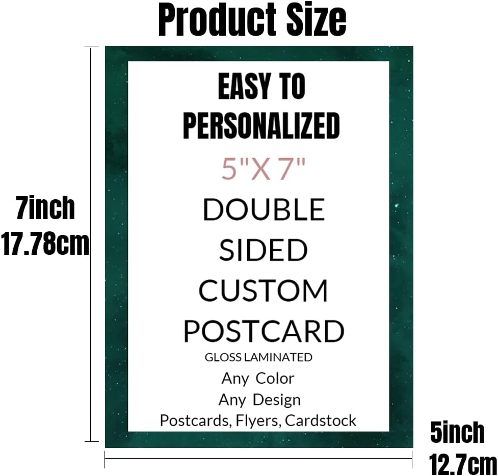 Custom Postcards with Design Personalized Postcards Add Photo/Text/Logo Print Your Own Postcards, Invitations, promotional， Announment Cards, Thank You Cards,2 Sided Thick Gloss Card Stock-200Pcs