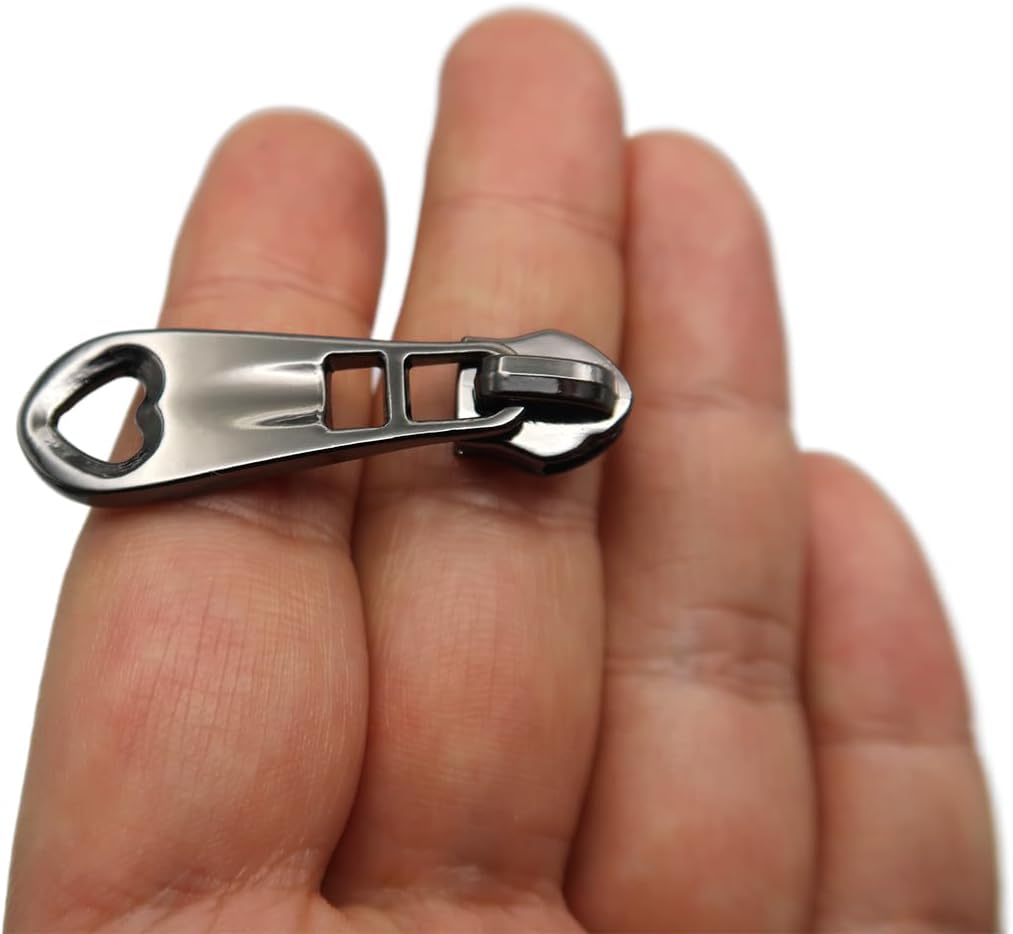 HOLSHUN #5 Zipper Sliders Zipper Pull 30pcs Bulk Heavy Duty Metal Gunmetal Heart Pulls for #5 Nylon Coil Zippers Replacement Luxury Bag Hardware Luggage & DIY Craft Supplies