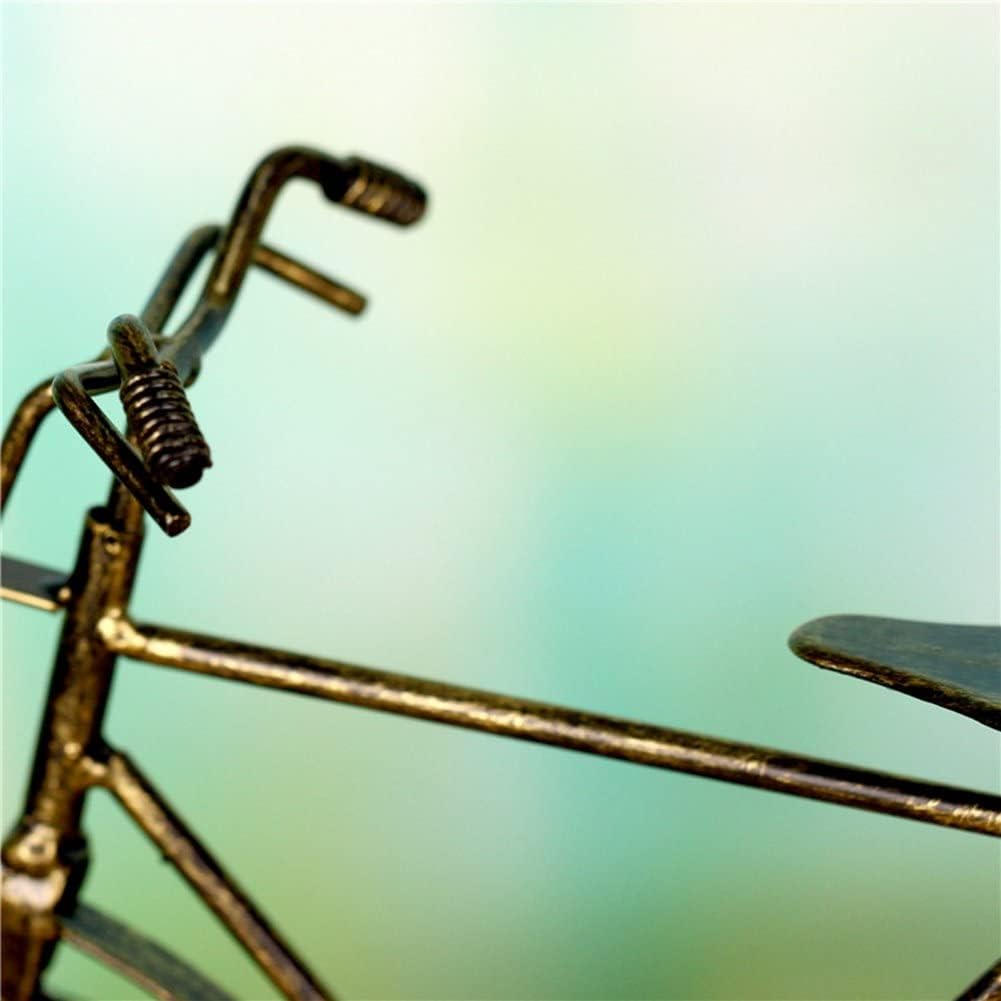 Vintage Table Bike Clock Desk Clock Desktop Metal Clock for Office Bedroom Silent Quartz Decor