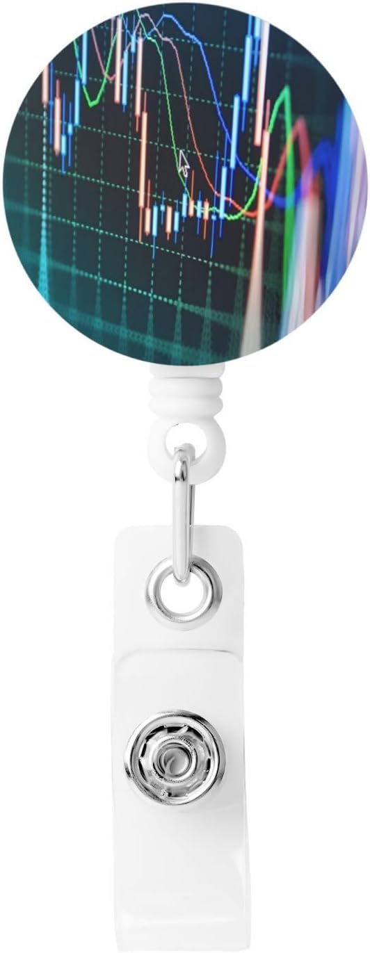 Trade Stock Market Badge Reels Retractable Badge Holder with Clip for Id Name Tag Office Worker Student Teacher Nurse Doctor