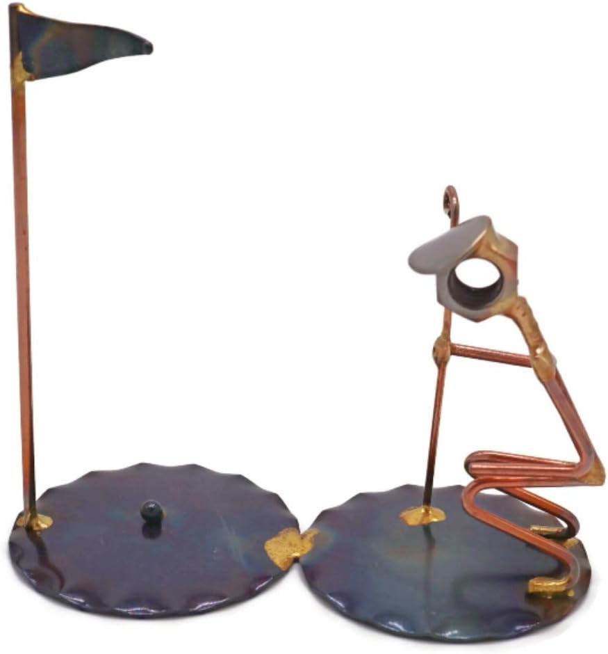 Golf Short Putt Man Collectible Handmade Metal Art Figurine, Desk Accessories, Trophy, Boss Gift, Office Décor, Business Professional, Golfing