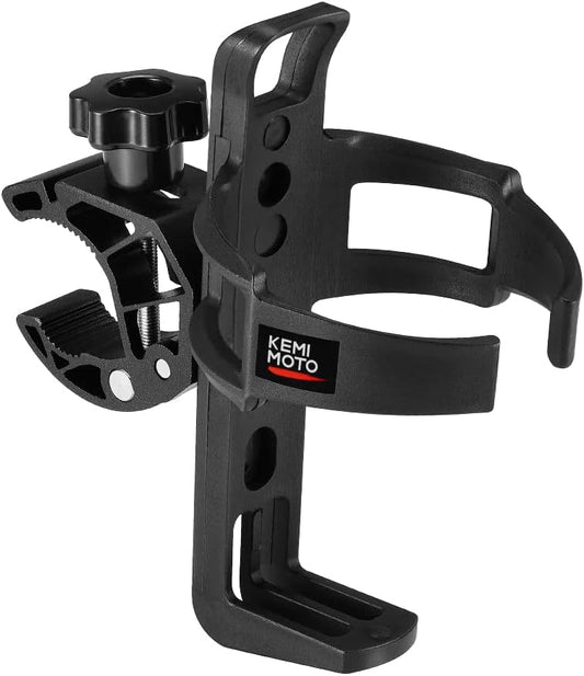 KEMIMOTO ATV Cup Holder Motorcycle Bottle Holder Universal Drink Holder with 0.6-1.56in Metal Clamp for 20oz Bottle for Bike Boat, Stroller, Walker, Wheelchair, Scooter, Golf Cart