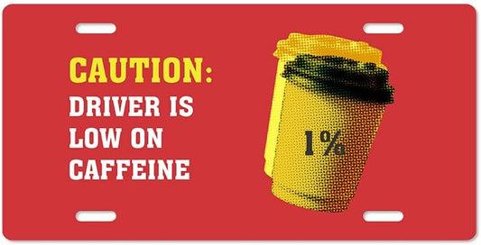 Unique Vanity License Plates | 16 Individual Designs | 3 Sizes (Automobile, Golf Cart, Motorcycle/Bike) | Made in U.S.A. | Custom Car Tags (Caffeine, Standard (12" x 6"))