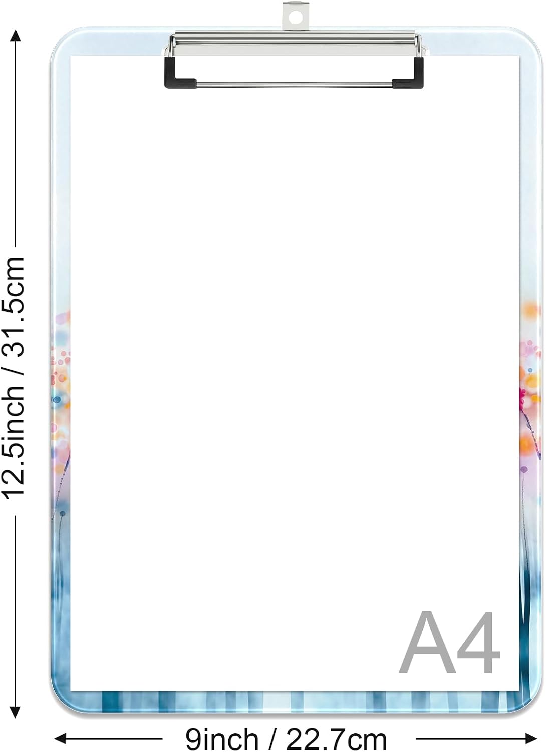 Rimilak Plastic Clipboards with Metal Clip, A4 Letter Size 9 x 12.5 in, Office Decorative for Students Women Men and Kids, Cute Custom Pattern, Watercolor Forest