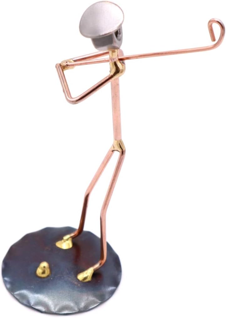Golf Backswing Man Collectible Handmade Metal Art Figurine, Desk Accessories, Trophy, Boss Gift, Office Décor, Business Professional, Golfing