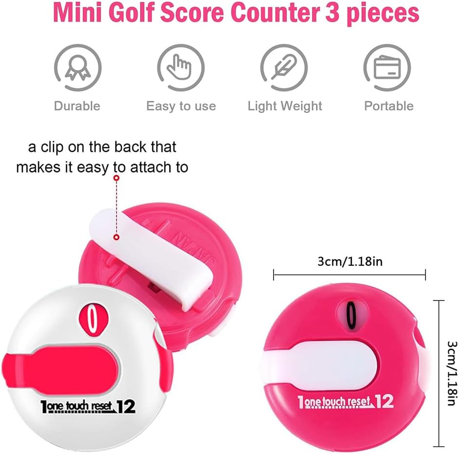 10 pcs Golf Score Counter Compact Golf Score Tracker Set of 10 Multi-Colored Mini Stroke Counters for Easy Scoring on The Green