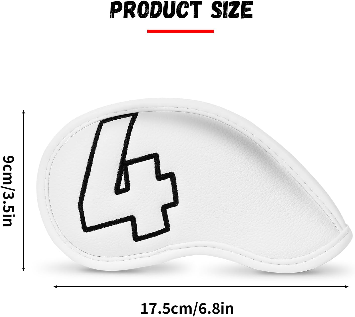 Craftsman Golf 10pcs Red No. on Both Sides Magnetic Closure Classic Black Leather Iron Headcover Covers Set Travel Cases Protector Available Custom with Name