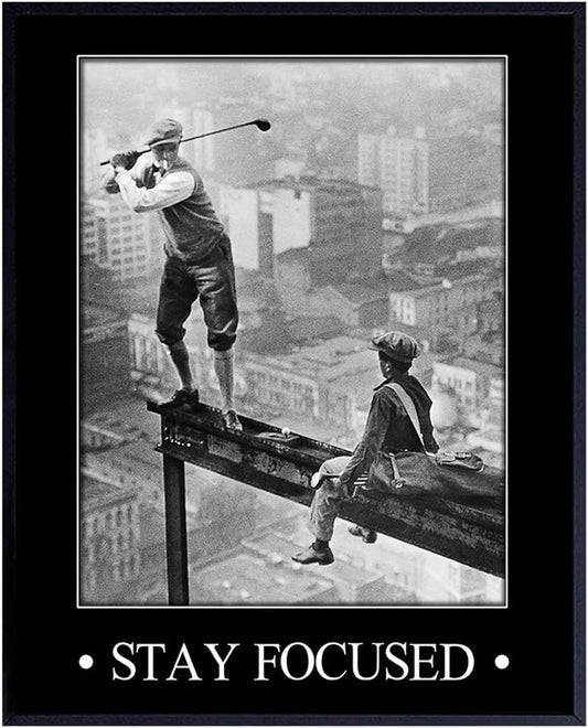 Motivational, Inspirational Art Print - Vintage Golf Wall Art Poster- Chic Rustic Home Decor for Bedroom, Den, Man Cave, Game Room, Office - Great Easy Gift for Golfers - 8x10 Photo- Unframed