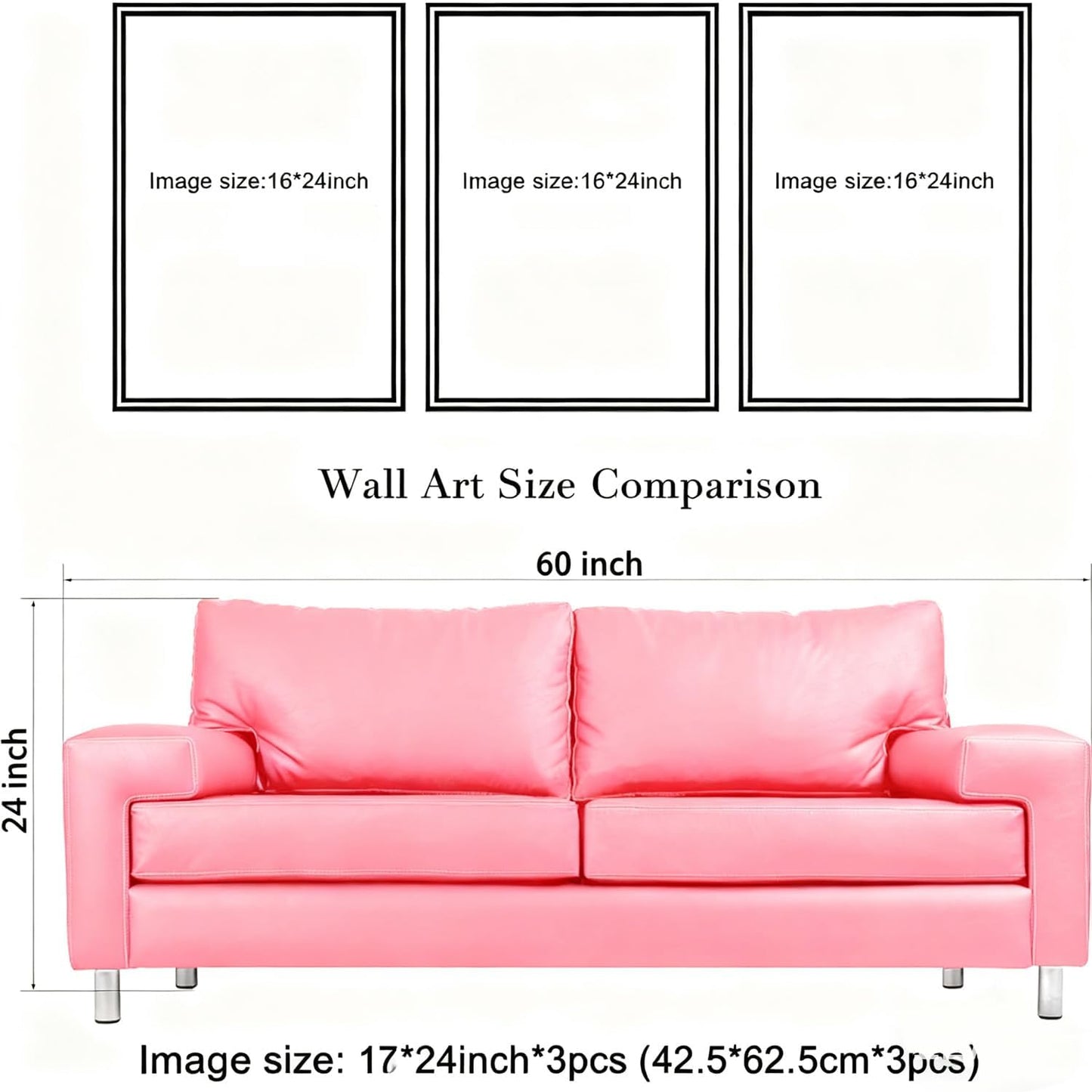 MTFBWY Floral Canvas Wall Art Flower Framed Art Prints Set of 3 Pink Wildflower Printing Botanical Nursery Pictures Wall Decor Artwork for Living Room Bedroom Bathroom 16x24in