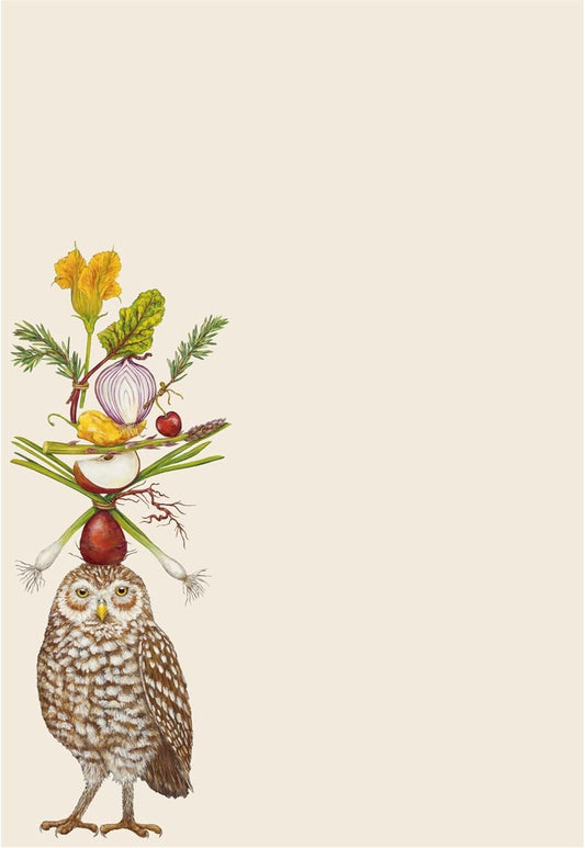 Vicki Sawyer Vegetarian Owl Notepad - Cute Decorative Stationery Memo Pad for Shopping List, To Do List, Reminders - 30 sheets per Pad 6.5 x 9.5 inches