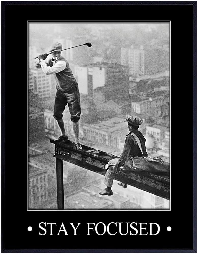 Vintage Golf Wall Art LARGE 11x14 - Inspirational Motivational Poster - Man cave, Game Room, Den Home Office Decor - positive Quotes, Funny Sayings - Masculine Wall Art Photo Print - Personal Growth