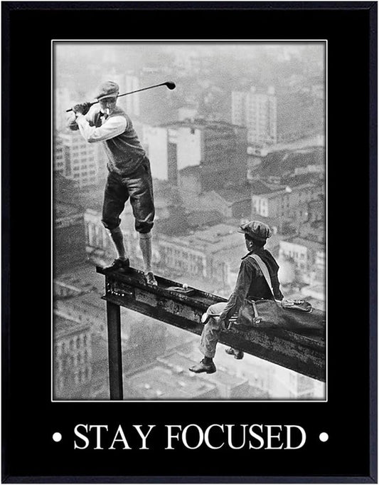Vintage Golf Wall Art LARGE 11x14 - Inspirational Motivational Poster - Man cave, Game Room, Den Home Office Decor - positive Quotes, Funny Sayings - Masculine Wall Art Photo Print - Personal Growth