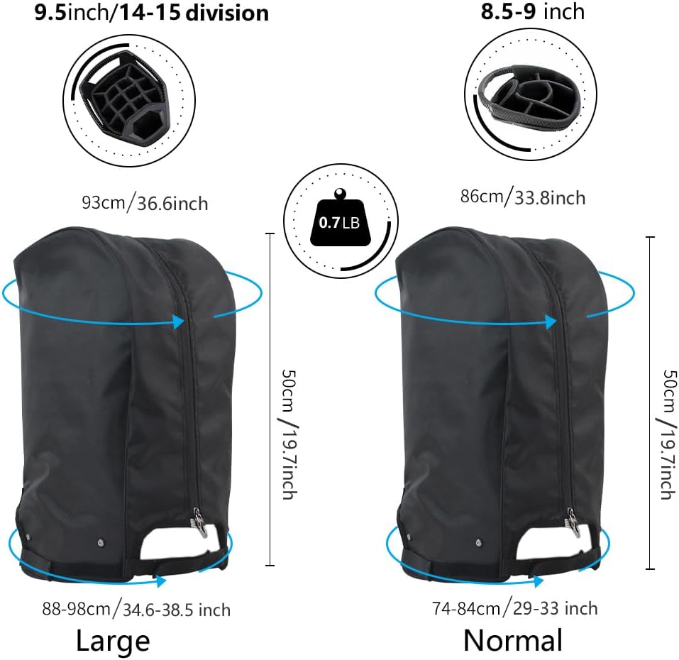 BOYEA & SKULLEAP Golf Bag Cover rain Cover/Hood Nylon Waterproof dust Cover Fits Most Golf cart Bags Easy to use Collapsible and removabl Golf Accessory Gifts (1680D Nylon, Large)