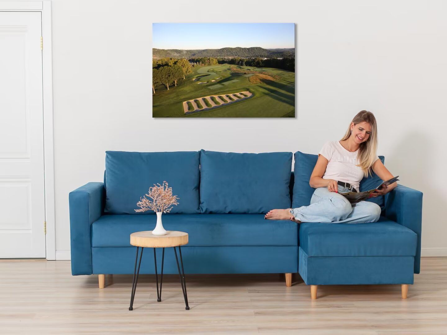 Oakmont Country Club Golf Courses Wall Art for Living Room Bedroom Bathroom Home Decorations Golf Art Golf Course Picture Poster Framed Artwork Canvas Prints Ready to Hang(12''H x 16''W)