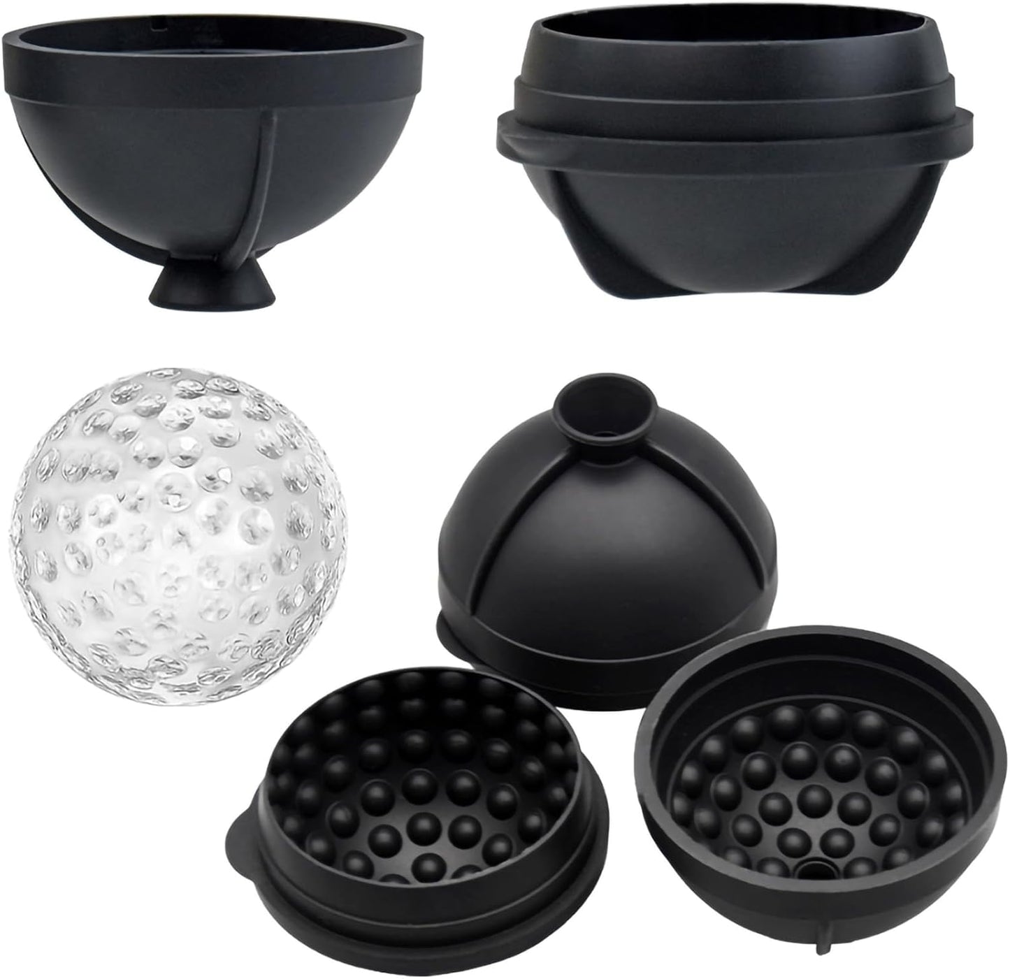 Bangp Golf Ball Ice Molds Set of 6,Whiskey Round Ice Cube Molds, 2.5 Inch Golf Gifts Ball Ice Maker Mold,Novelty Sphere Ice Molds Create Golf Ice Balls for Whiskey, Cocktails, Coffee,Bourbon