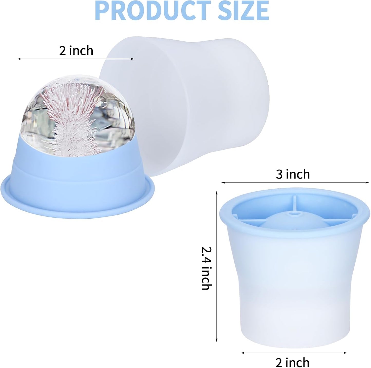 Round Ice Cube Molds 6 Pieces, Silicone Sphere Ice Mold Maker, Stackable Easy Release Circle Ice Cube Mold with Lids, Spherical Ice Makers with Lids for Whiskey, Cocktails, Bourbon, and Drinks