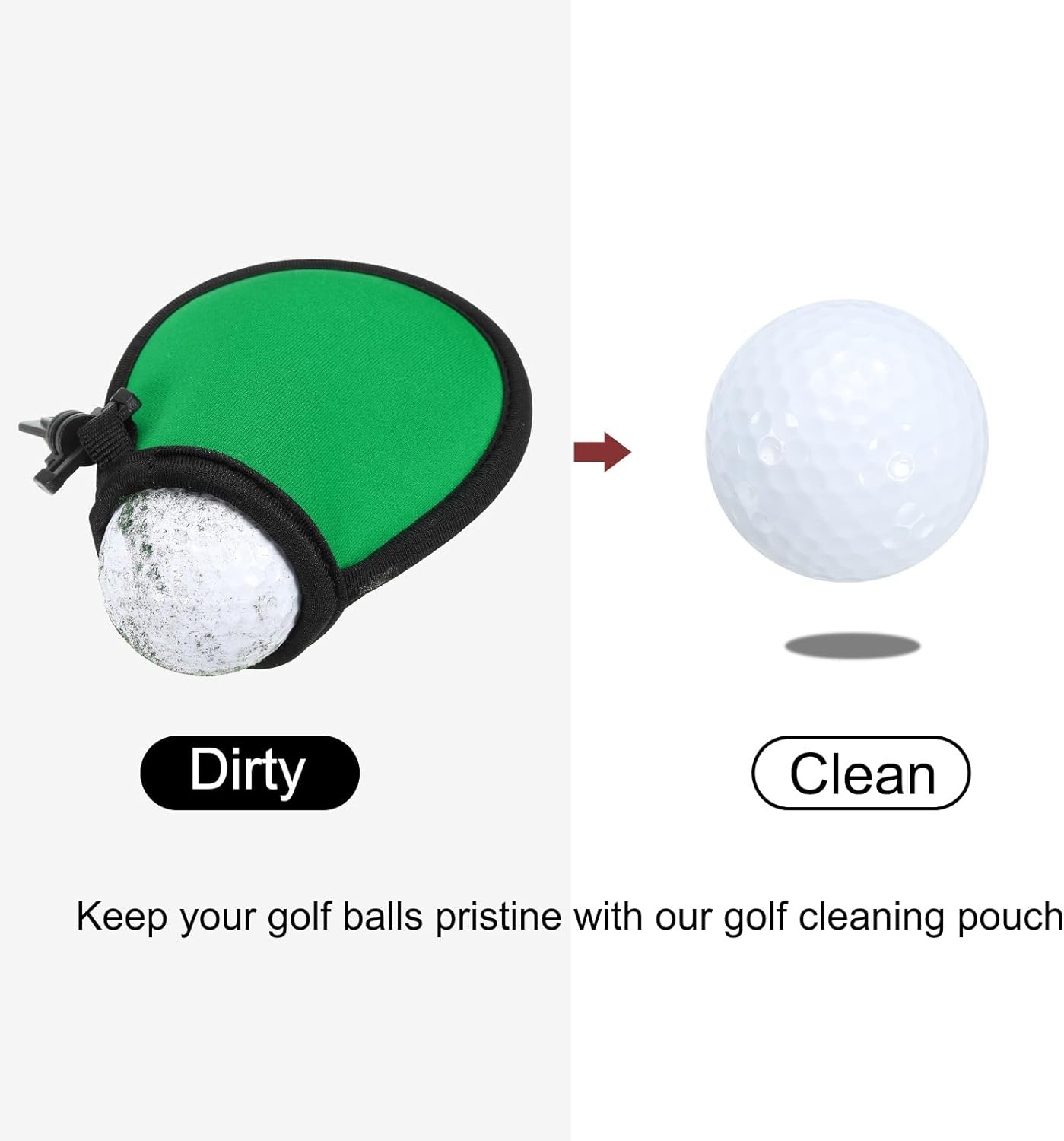 PATIKIL Golf Ball Washer Pouch, Portable Golf Balls Cleaner Pocket Bag with Hanging Clip for Men Golf