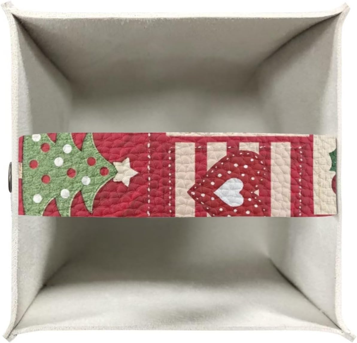 Christmas Tissue Box Cover Square Leather Tissue Cover Red Facial Paper Box Holder for Desk Bathroom Vanity Countertop 5x5x5 inch Xmas Home Decor
