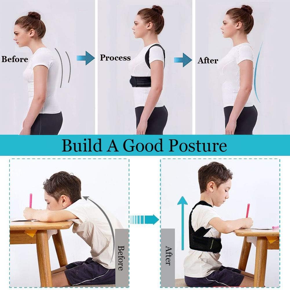 Lexniush Professional Posture Corrector for Men, Women and Kids, Effective Upper Back Posture Brace for Teenagers Boys Girls Spinal Support to Improves Slouch, Prevent Humpback, Relieve Back Pain