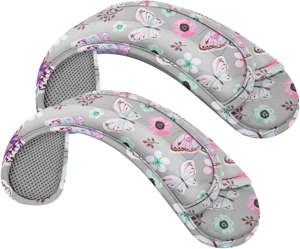 ZINZ 2-Pack Universal Shoulder Pad with Ultra Thick Cushion for Bag Luggage Bag Crossbody, Plus Long & Anti-Slip & Breathable,Butterfly