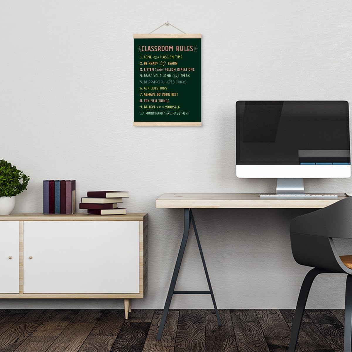 WDSXWH Classroom Rules Poster, Classroom Expectation Posters for Preschool Middle School Kindergarten Elementary Back to School Teach Supplies