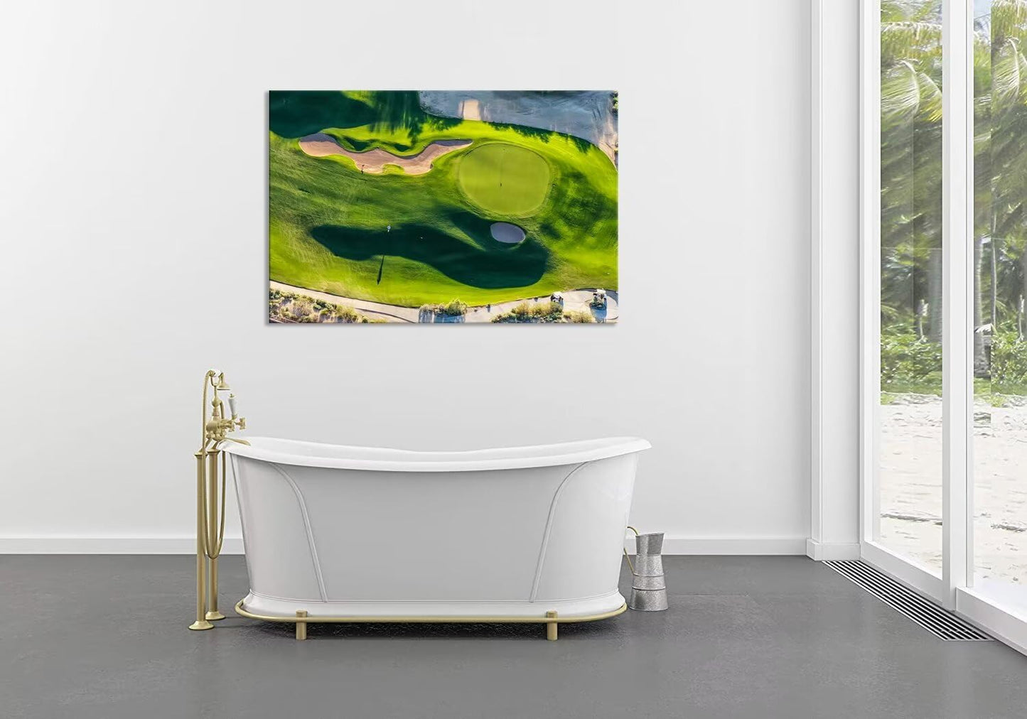 chenchenArt Arizona Golf Course Wall Art for Living Room Bedroom Bathroom Home Decorations Golf Course Picture Poster Canvas Prints Modern Artwork Framed Ready to Hang(18''H x 24''W)