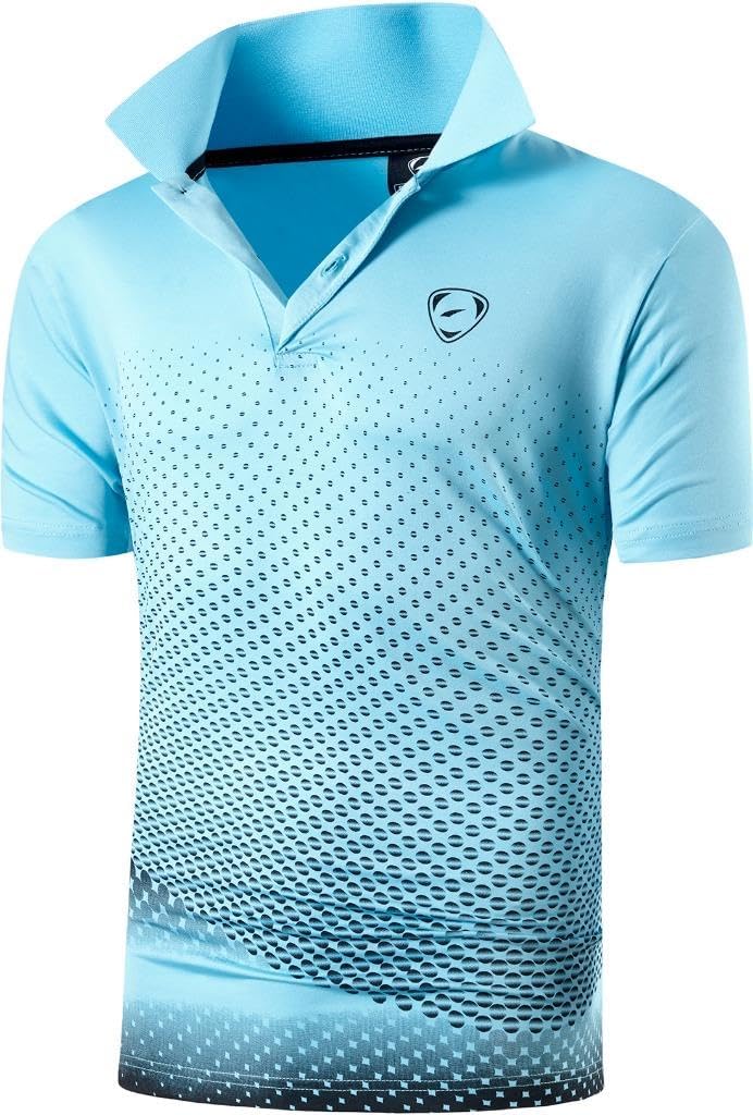 jeansian Men's Sport Outdoor Quick Dry Fit Short Sleeves Polo Tee Shirt Tshirt T-Shirt Tops Golf Tennis Bowling LSL195