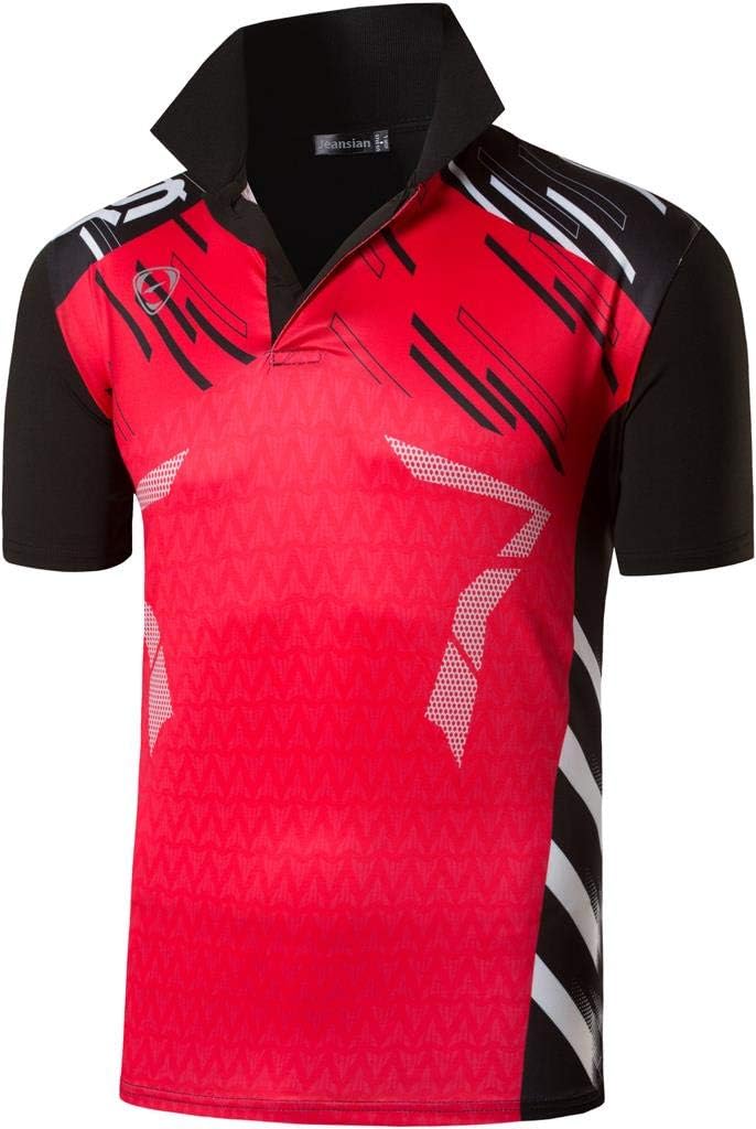 jeansian Men's Sport Outdoor Quick Dry Fit Short Sleeves Polo Tee Shirt Tshirt T-Shirt Tops Golf Tennis Bowling LSL195