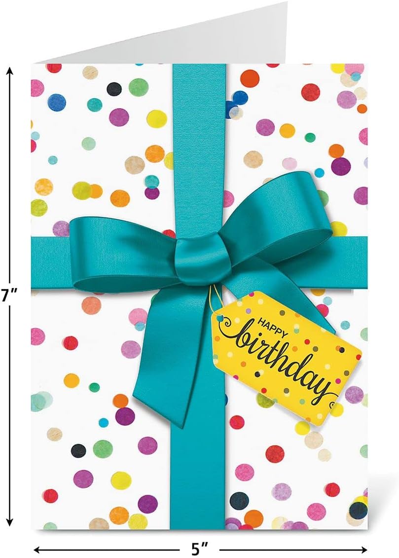 Current Confetti Fun Happy Birthday Greeting Card Set - Value Pack of 20 Cards With White Envelopes, 10 Designs, Large 5" x 7" Assortment