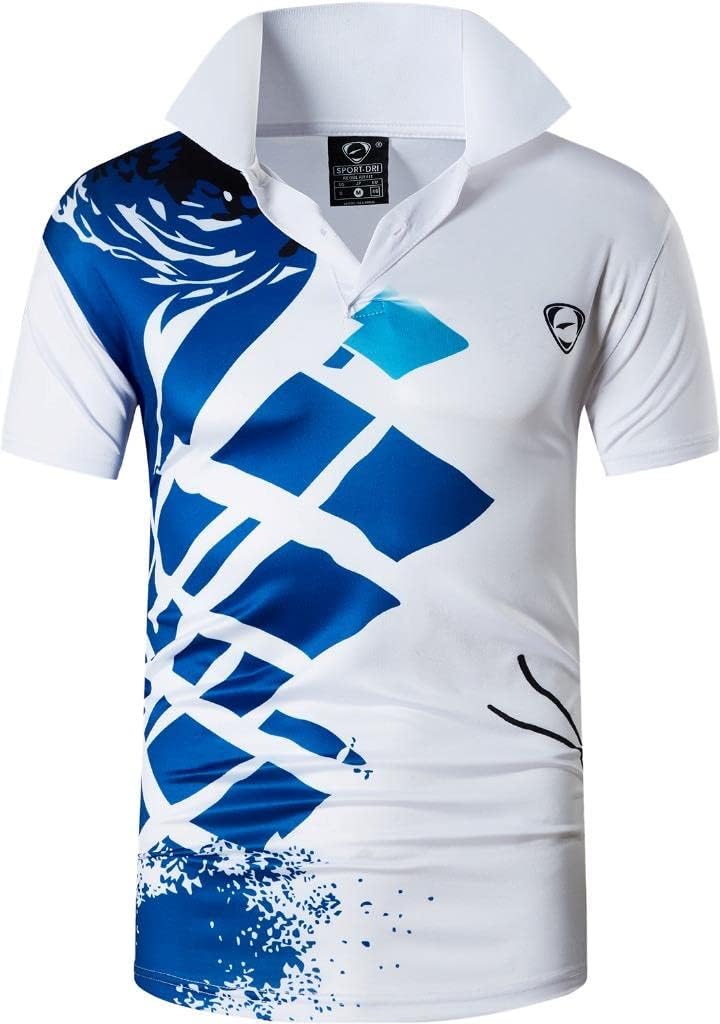 jeansian Men's Sport Outdoor Quick Dry Fit Short Sleeves Polo Tee Shirt Tshirt T-Shirt Tops Golf Tennis Bowling LSL195