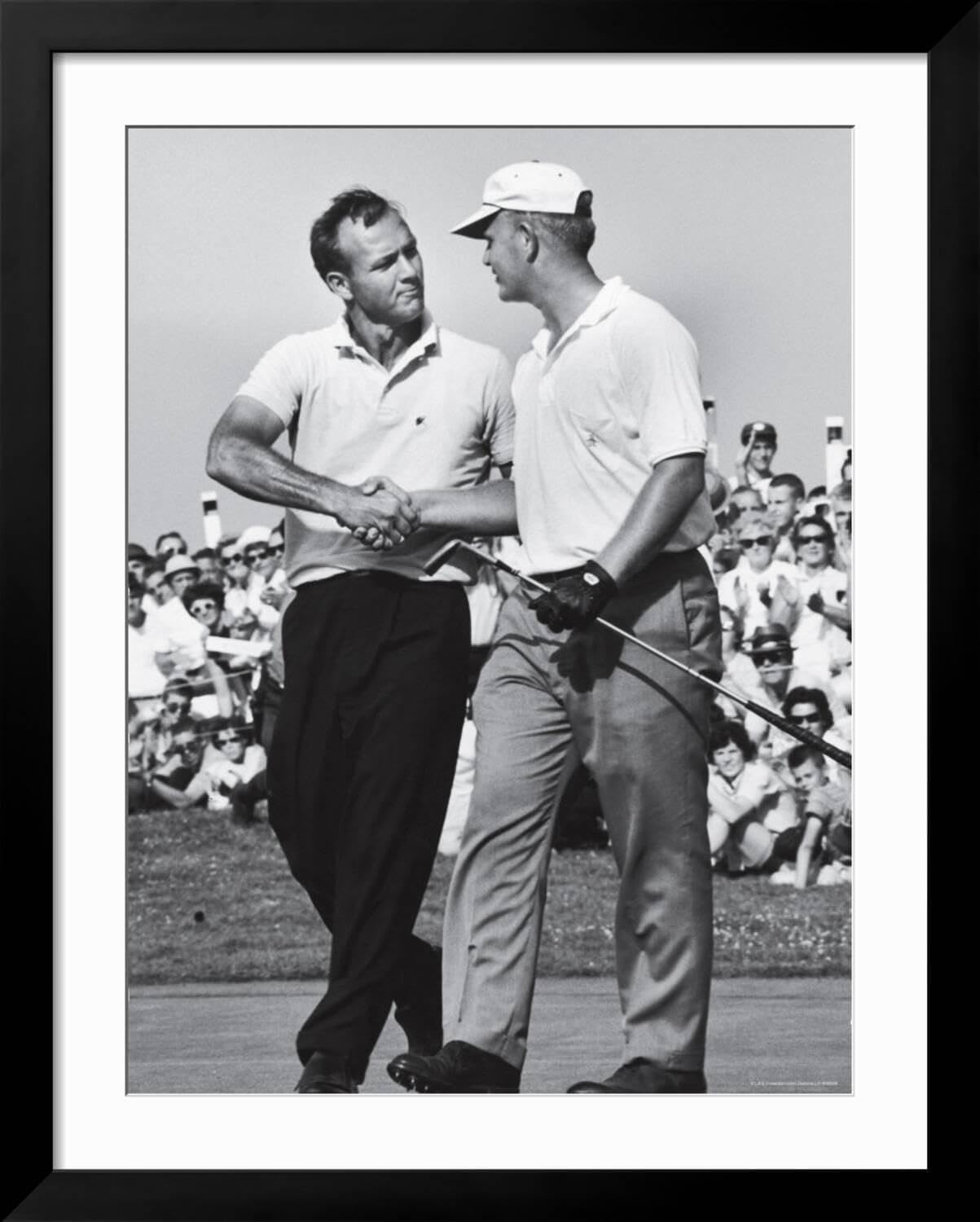 ART.COM Wall Premium Photographic Print Golfer Jack Nicklaus and Arnold Palmer During National Open Tournament on Black Frame by John Dominis, 32" x 40"