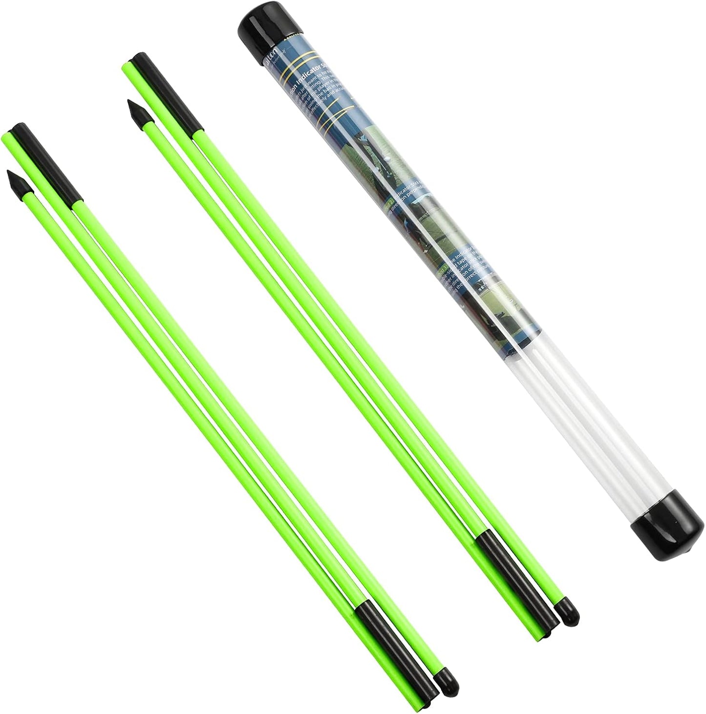 Rhino Valley Golf Alignment Sticks - 48" Collapsible Golf Practice Rods for Aiming, Putting, Full Swing Trainer, Posture Corrector with Clear Tube Case, Golf Training Equipment