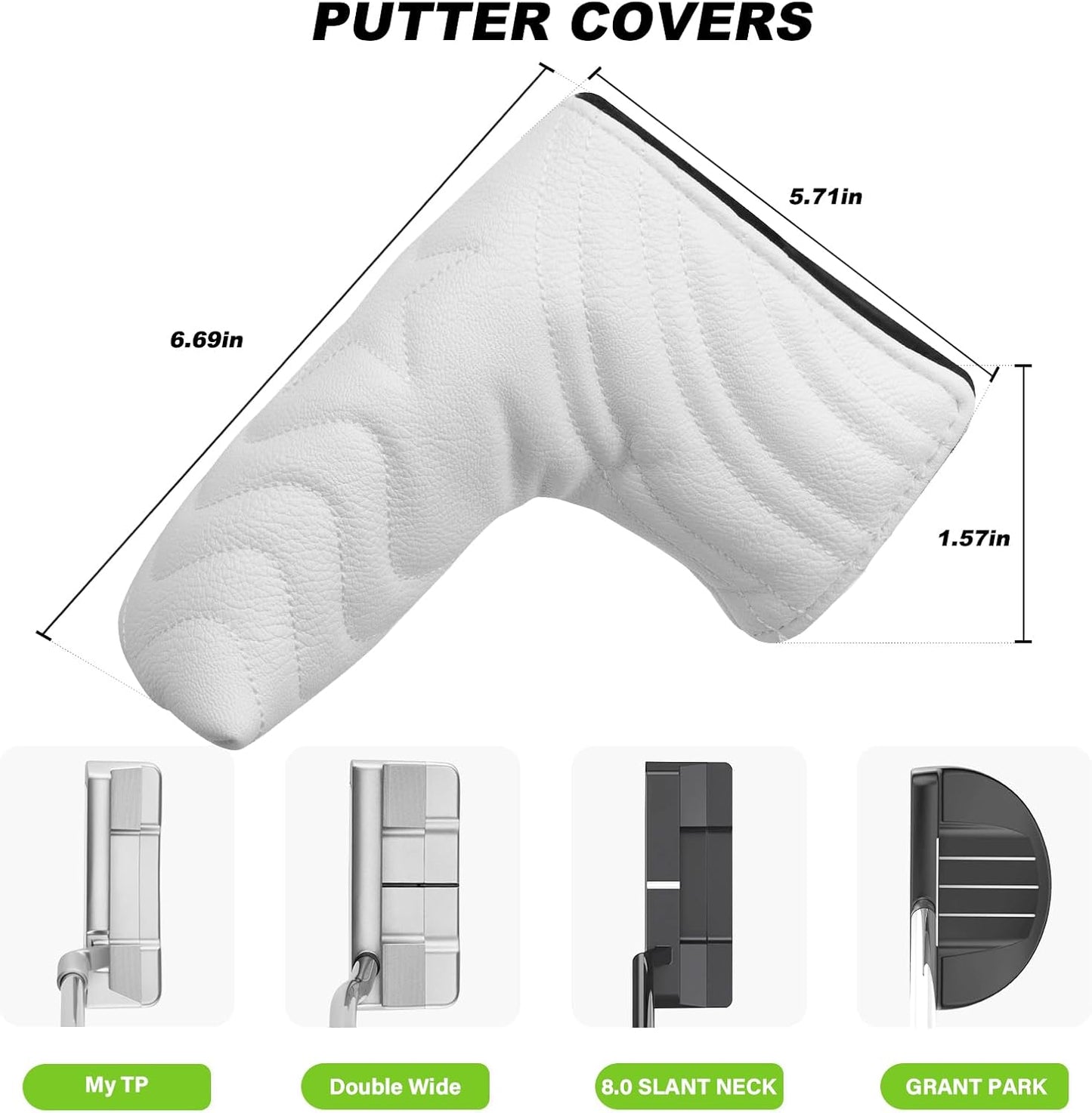 4pcs or 1pc Golf Club Head Covers for Woods, Driver, Fairway, Hybrid – Premium PU Leather with Interchangeable Tags & Magnetic Blade and Mallet Putter Covers