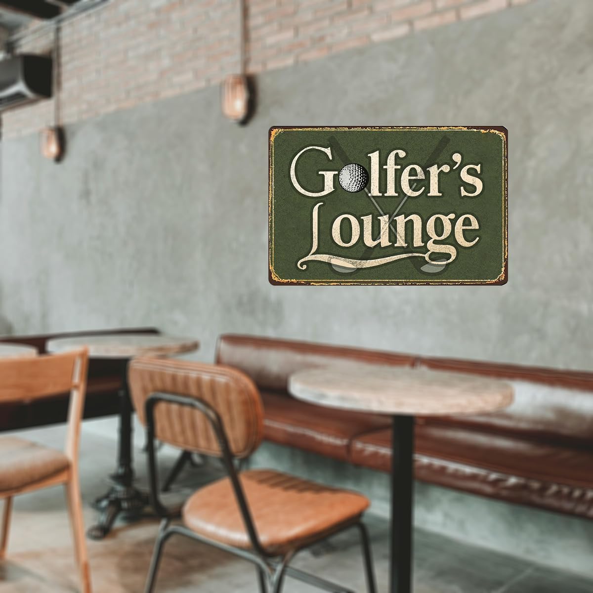 Golfer’s Lounge Tin Sign – Golf Wall Decor for Nursery, Office, Bathroom or Home – Vintage Golf Room Decoration Metal Sign for Bar, Man Cave, or Golf Zone – Golf Signs Gift Idea 8x12 Inch