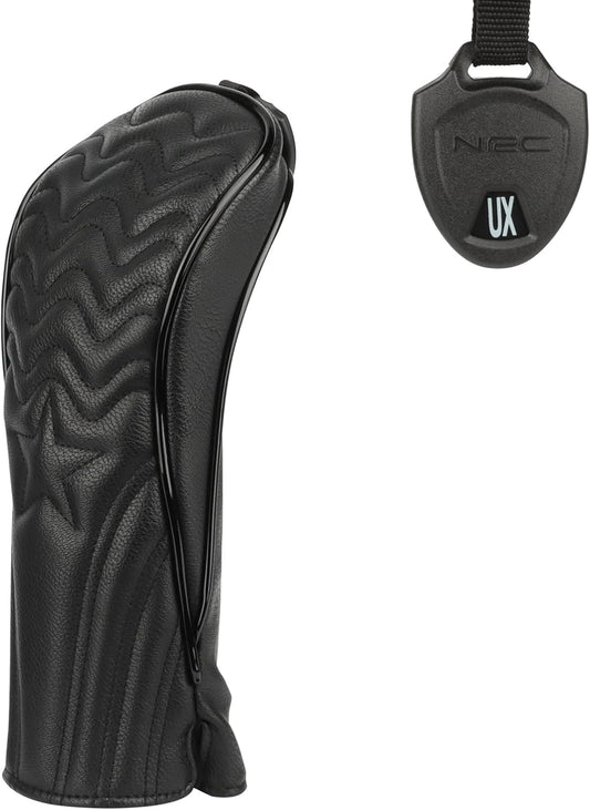 4pcs or 1pc Golf Club Head Covers for Woods, Driver, Fairway, Hybrid – Premium PU Leather with Interchangeable Tags & Magnetic Blade and Mallet Putter Covers