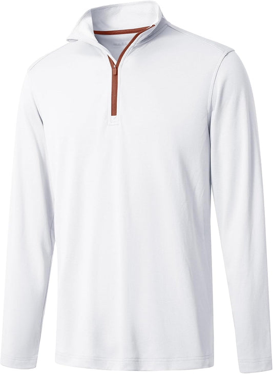 M MAELREG Quarter Zip Golf Pullover Men Dry Fit Long Sleeve Performance Wicking Mock Neck 1/4 Zip Pullover Mens Sweatshirt