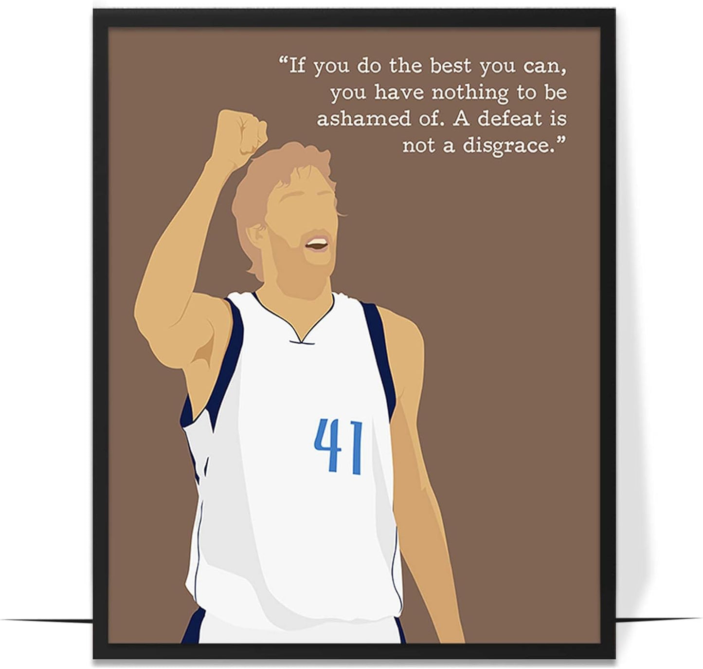 LOLUIS Motivational Basketball Superstar Hand-Drawn Artwork Sport Quote Wall Art Decorations (Unframed 8"x10", Basketball Player 10)