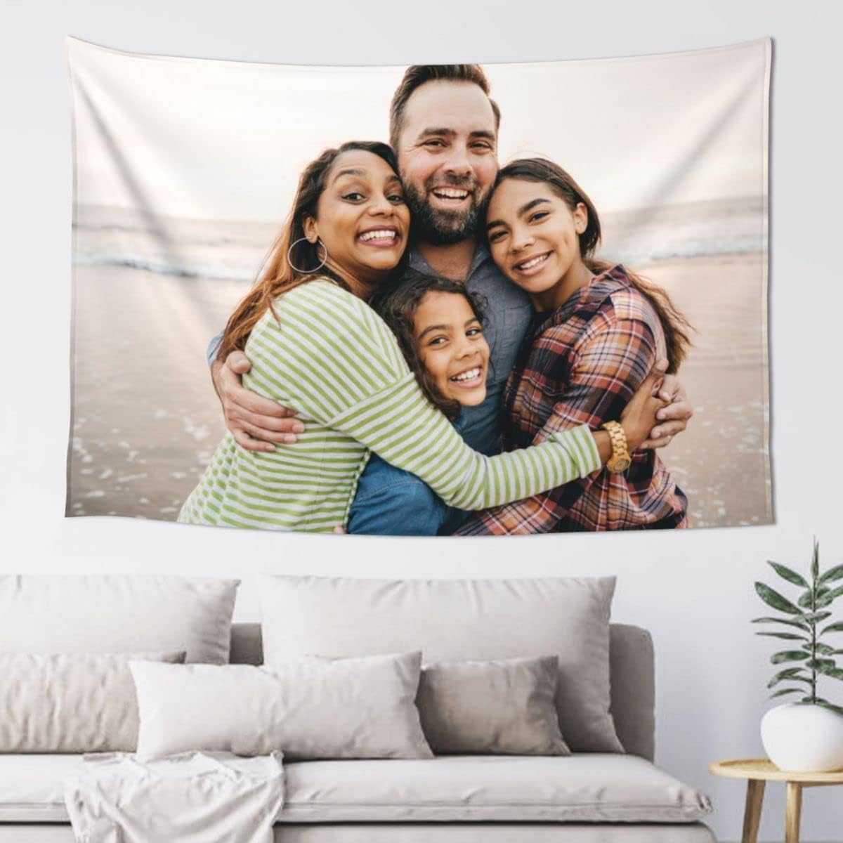 JINJUREN Custom Tapestry Upload Images Personalized Custom Tapestry Customized Backdrop Banner Print Any of Your Design Photo/Text/Logo Wall Hanging Art Decor for Wedding, Family, Festival ,Birthday