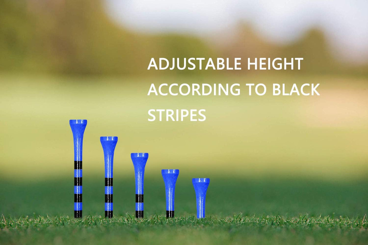 Wooden Golf Tees 3-1/4", 2-3/4", 2-1/8", 1-1/2" Available, 100 Count (Natural Color, White, Black, Blue, Red, Green, Yellow, Pink, Orange)