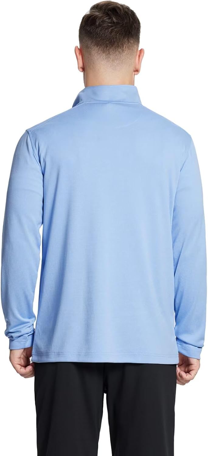 M MAELREG Quarter Zip Golf Pullover Men Dry Fit Long Sleeve Performance Wicking Mock Neck 1/4 Zip Pullover Mens Sweatshirt