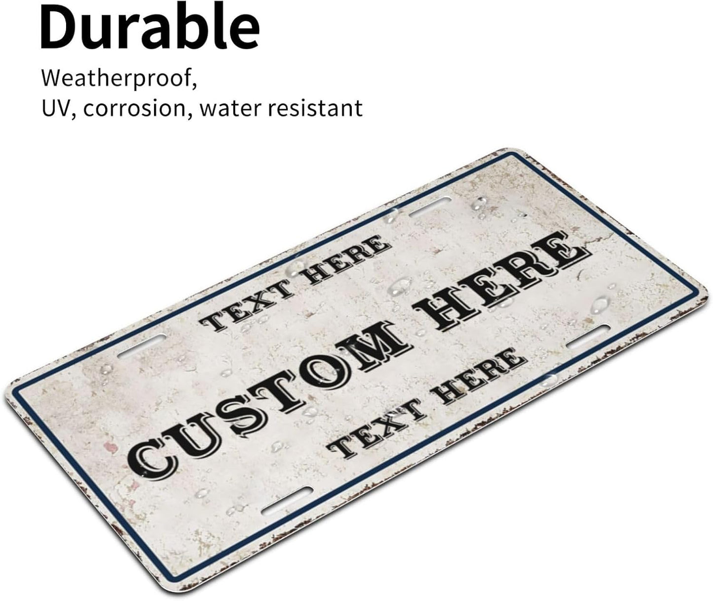 Custom Personalized Text Image Photo Design Customized Tag Aluminum License Plates for Front of Car 6x12 Inch-6