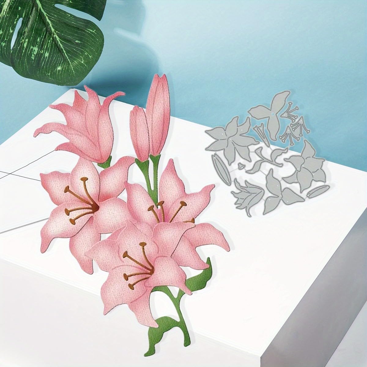 Flowers Metal Cutting Die for Scrapbooking - Cut Stencils for DIY Scrapbook Photo Album Decorative Paper Card, Card Making Supplies, Stencils & Crafting Die Cut (Pink Flower 4.3 x 4.1 in)