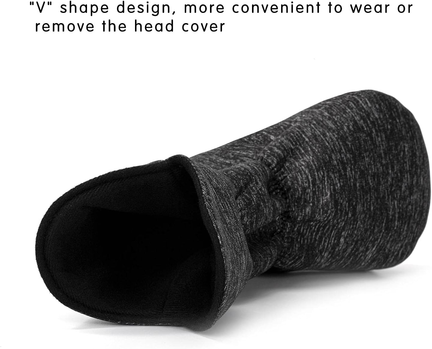 Golf Driver Head Covers 3-Pack for Men & Women - Premium PU Leather with Elephant Embroidery, Double Elastic Band (Driver/Fairway/Hybrid), Waterproof & Durable - White Grey or Black Grey