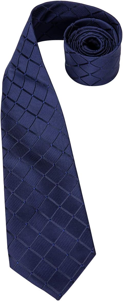 Hi-Tie Men 63inches Tie Set Extra Long Necktie Paisley Tie Pocket Suqare Cufflinks Big and Tall Men Tie