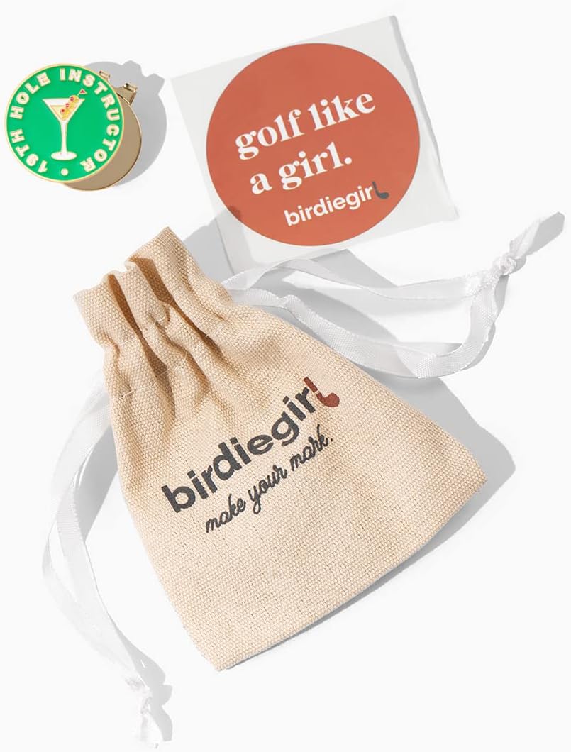Birdie Girl Women's Golf Ball Marker Hat Clip, Magnetic Golf Ball Marker, Golf Bag Accessories