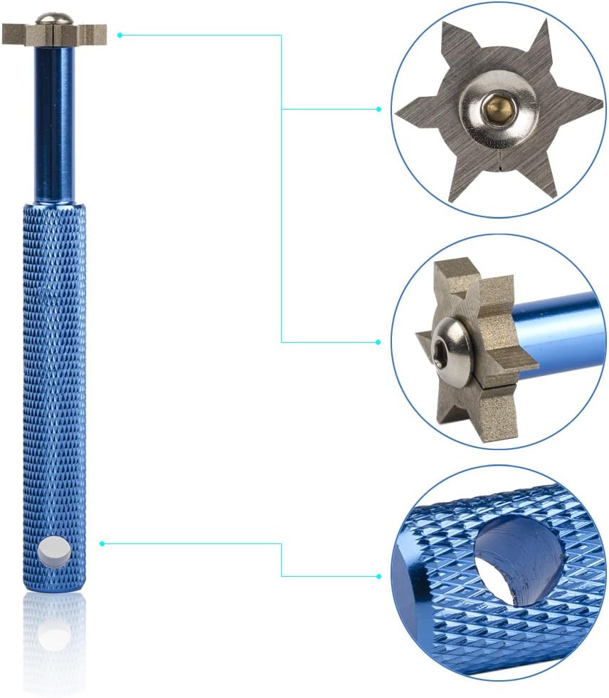 HIFROM Groove Sharpener with 6 Heads - Golf Club Groove Sharpener Re-Grooving Tool and Cleaner for All Irons Pitching Sand Lob Gap and Approach Wedges and Utility Clubs ¡­